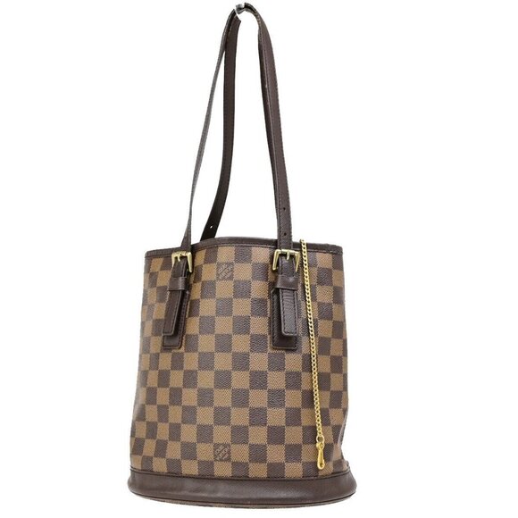LOUIS VUITTON LV Marais Shoulder Bag Damier Ebene Leather Brown - Picture 1 of 16